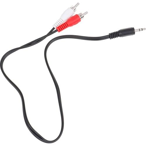 0.5M 3.5mm Jack To 2 RCA Audio Cables 3.5 Male To RCA Male Gold Plated Coaxial Aux Cable For Laptop TV DVD Amplifier Hot