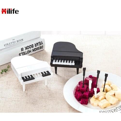 10pcs/set Piano Fruit Forks Food Picks Tableware Fruit Snack Toothpick Dessert Forks Party Decoration Creative