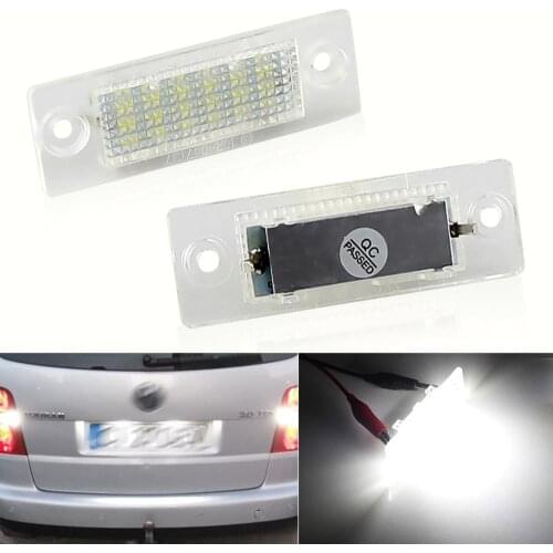 2pcs Car LED License Number Plate Lights Lamp For VW Transporter T5 Multivan Caravelle Eurovan Passat Caddy Touran Golf