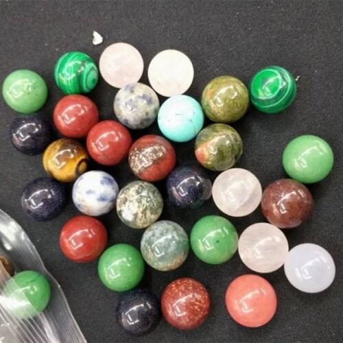 25PCS Assorted Nature Gem Stone Round Ball Top Fashion Beads NO Hole For Beads Collections Size 8MM 10MM 12MM