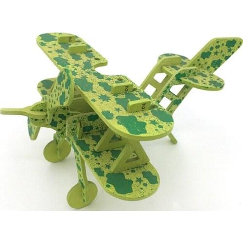 Wooden Aircraft 3D Puzzles DIY Molde Toys Assemble Helicopter Plane Simulation Model Educational Toys For Children