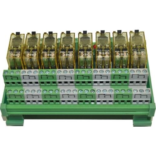 8 Channel DPDT DIN Rail Mount IDEC RJ2S 24V Interface Relay Module