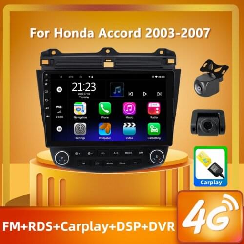 PEERCE For Honda Accord 7 2003-2008 Navigation Android 10 Carplay RDS 4G Car Radio Multimedia Player Auto FM AM DSP 2 din no dvd