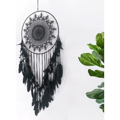 Large Size Black Dream Catchers Vintage Rustic Home Decor Ornaments Wall Hanging Dreamcatcher Bedding Christmas Room Decoration
