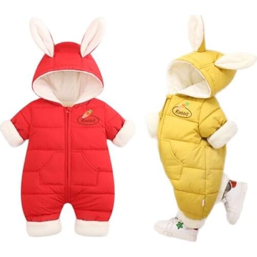 Infant one-piece Khaki coat autumn winter newborn baby down cotton climbing suit buttock plus down zipper climbing suit