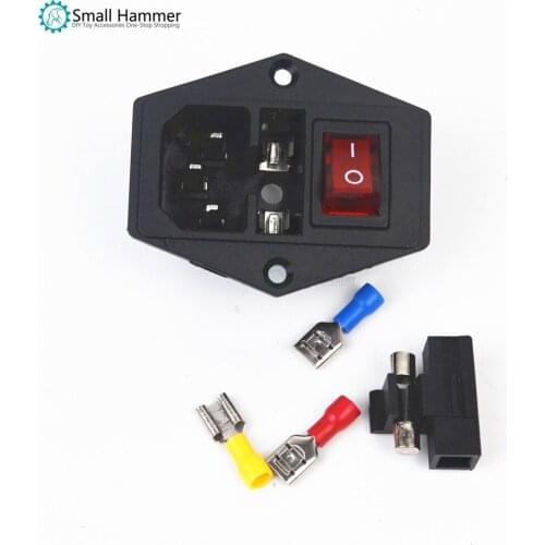 DIY accessories Makerbot power socket with switch fuse boat switch button