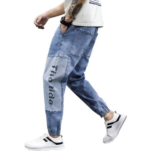 Jeans for men pants 2021 letters printed streetwear harajuku jogger ankle length sweatpants harem pants