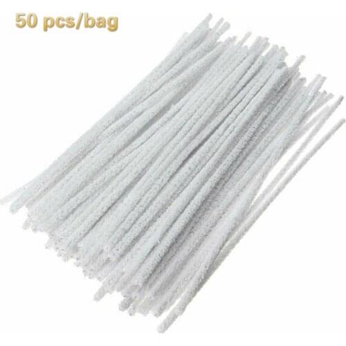 Hot 50Pcs Cotton Intensive Tobacco Pipe Cleaning Tool Smoke Pipe Cleaner For Cleaning In Tight Space Craft Art Chenile Stick