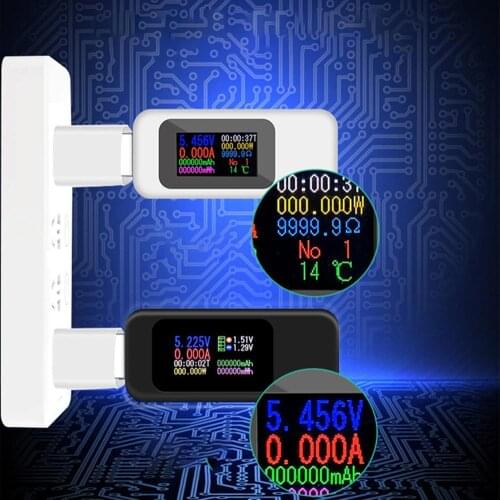 Durable Voltage Meters 10 in 1 Digital Dispay DC USB Tester Current Voltage Charger Indicator Power Bank Battery Capacity