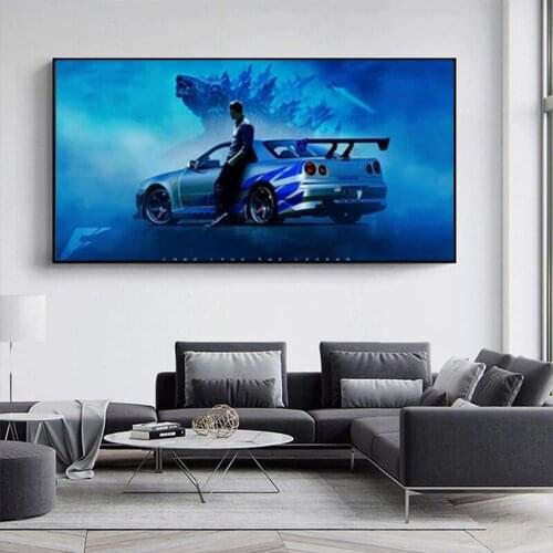 Surrealism Cars and Monsters Creativity Canvas Painting Wall Art Picture Posters and Prints for Living Room Home Artwork Decor