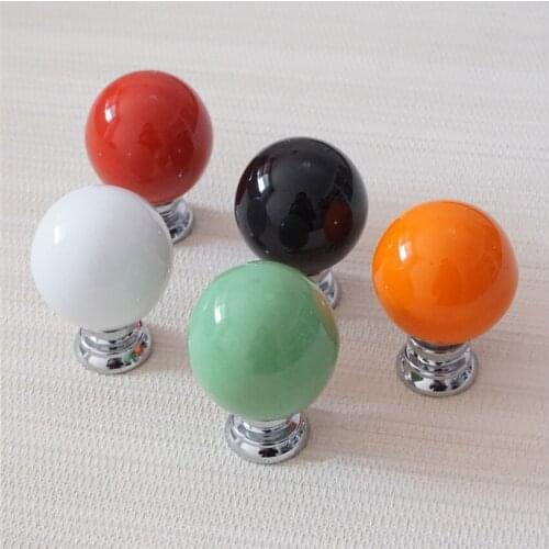 Ceramic Dresser Knob Drawer Knobs Handles Cabinet Pull Green Red Orange Black White Kitchen Cupboard Knob Furniture Handles