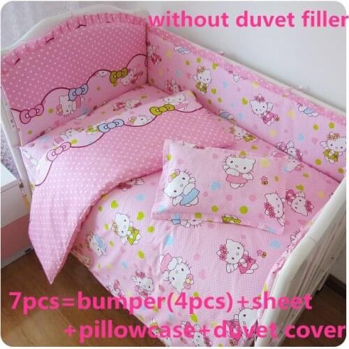 6/7PCS Cartoon Pure Cotton Baby Bedding Set Character Nursery Bedding Soft Crib Bedding Set kit de berço ,120*60/120*70cm