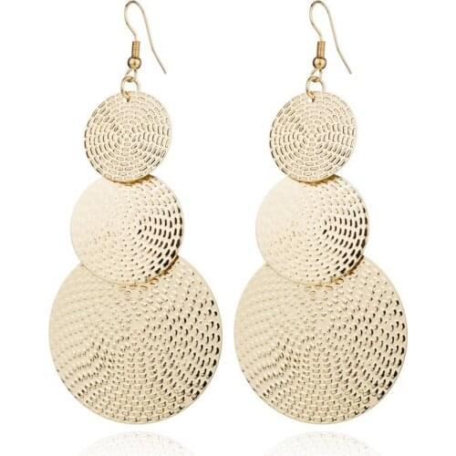 Korean New Trendy Pop Rock Club Frosted Round Drop Earrings Fashion Jewelry 2019 Women Statement Geometric Dangle Earring