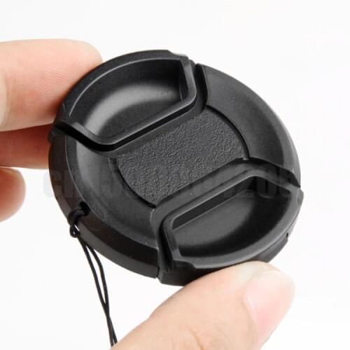 100PCS 40.5mm 46mm 43mm 37mm 49mm Center Pinch Snap-on Front Lens Cap For Camera Lens Filters cover With String