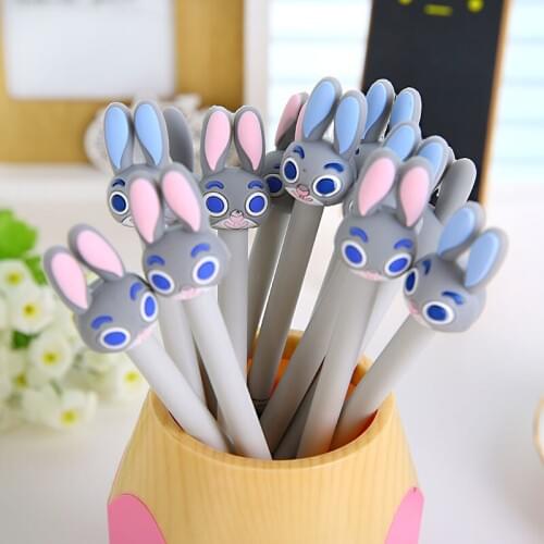 Cute Kawaii Creative Stationery Crazy Animal City Judy Rabbit Gel Pen Cute Rabbit Couple Water Pen Cartoon Animal Gel Ink pen