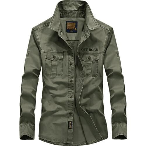 Brand Clothing Men Shirts Cotton Long Sleeve Camiseta Masculina Denim Shirt Men Army Military Casual Size S-4XL 5XL A3056