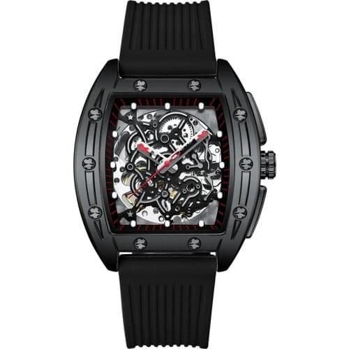 Top Brand Luxury Automatic mechanical Mens Watch Tonneau Design Waterproof Wristwatch Sport Watch for Men mechanical Watch men