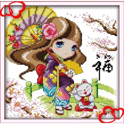 Blessing cross stitch kit cartoon 14ct 11ct count print canvas stitches embroidery DIY handmade needlework plus