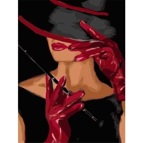 Woman Printed Water-Soluble Canvas 11CT Cross-Stitch Embroidery Complete Kit DMC Threads Handiwork Knitting Craft Different