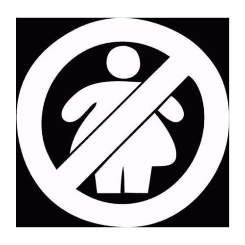 No Fat Chicks Decal Jdm Hand Funny Vinyl Round Sticker Shocker Slammed 13x13cm