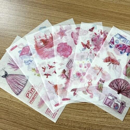 6 Sheets Transparent Decorative Stickers Hand Account Decor Account Sticker DIY Diary Stickers Adhesive Decorative Scrapbooking
