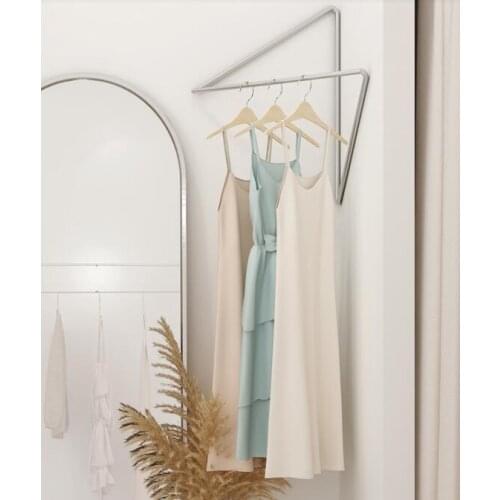 Stainless steel wall rack corner fitting room clothes rack womens display rack