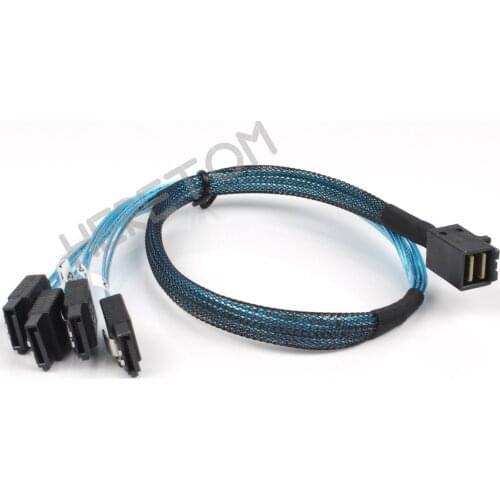 New LSI00411 SFF-8643 SFF8643 Mini-SAS HD MiniSAS To SATA x4 12Gb/s RAID Cable 50CM/100CM