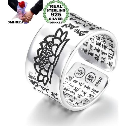 OMHXZJ Wholesale European Fashion Woman Man Party Wedding Gift Chinese Famous Words Engraved Open Taiyin Ring RR256