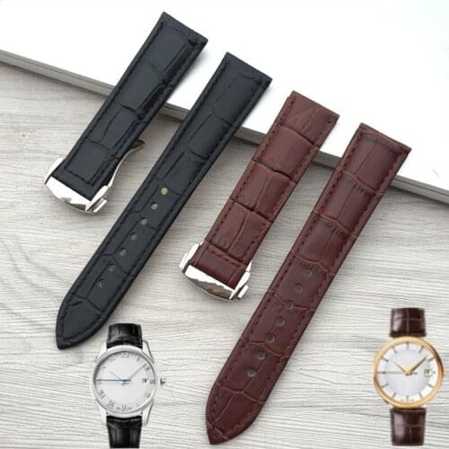 Genuine Cowhide Leather Watch Band Strap For Omega 20mm Black Brown High Quality Replacement Watchbands Belt Bracelet Send tool