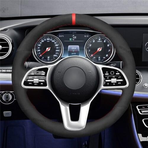 DIY Anti-Slip Wear-Resistant Steering Wheel Cover For Mercedes-Benz C-Class E-Class CLS GLE 2018-2020 Car Interior Decoration