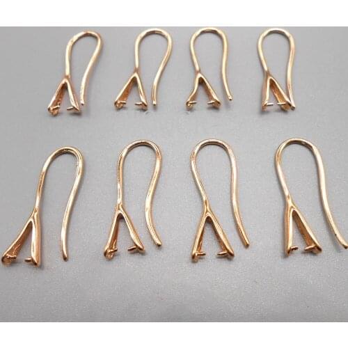 10PCS 925 Silver/Rose Gold Hook Earrings DIY Jewelry Making for Women and Children Crystal Stone Accessories Wholesale