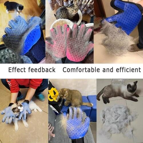 Dog Pet Grooming Glove Silicone Cats Brush Comb Deshedding Hair Gloves Dogs Bath Cleaning Supplies Animal Combs by PROSTORMER