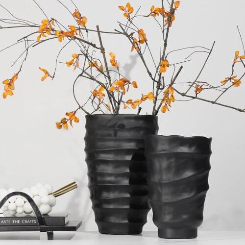 Modern Threaded Resin Vase Furnishings Soft Decorations Home Living Room Coffee Table Dining Table Countertop Flower Ornaments