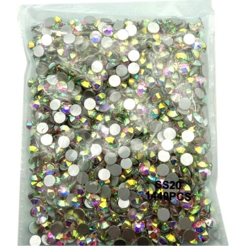 1440pc SS3-SS30(1.3mm-6mm) AAA rhinestone crystal AB clear Non Hotfix Flatback Rhinestones for Nails 3D Nail Art Decoration Gems