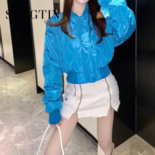 Sungtin Women's Black Bomber Jackets