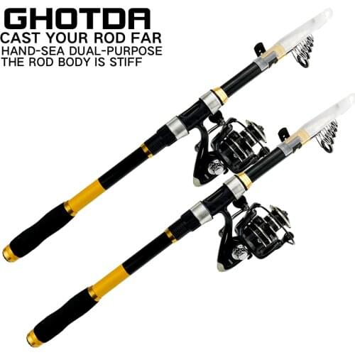Telescopic Fishing Rod Spinning Carbon Carp Fishing Rod Casting Metal Spool Fishng Reel Fishing Rod And Reel