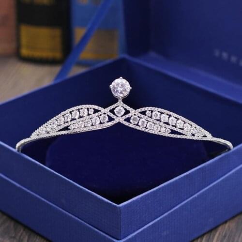 Red Trees Brand Luxury AAA Cubic Zirconia Princess Tiaras and Crowns For Brides Fashion Wedding Hair Accessories Box Package