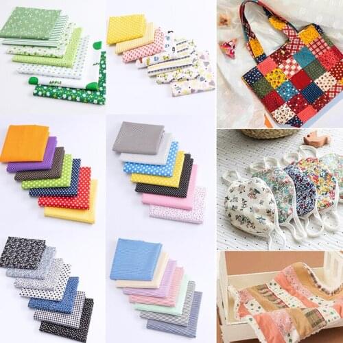 Fabrics By The Meter Cotton Fabric For Sewing Geometric Printed Sewing DIY Garment Supplies Handmade Accessories 7pcs/Set