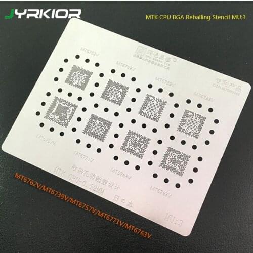 Jyrkior MTK/CPU/MU3 Plant Tin Mesh BGA Reballing Stencil Template For MTK MT6739V/6762V/6771V/6763V/6757