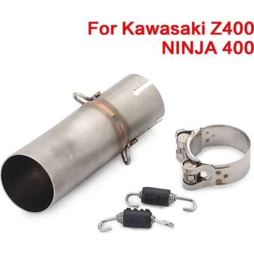 Z400 Universal 51mm Motorcycle Muffler Exhaust Pipe Middle Link Pipe For Kawasaki z400 Ninja 400 2018 2019 Slip-On