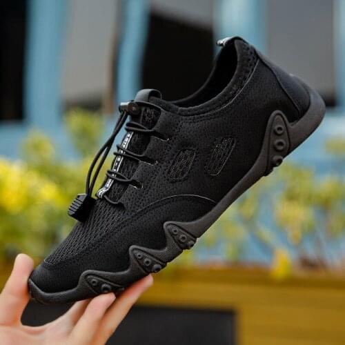 Vulcanized casual shoes sports shoes mens breathable non-slip mens mesh lace wear-resistant shoes