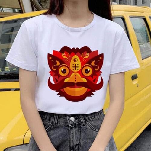 Womens T-shirt Cartoon Lion Printed T Shirts 2021 Summer Short Sleeve T-shirts Top T Shirt Ladies Womens Graphic Tee