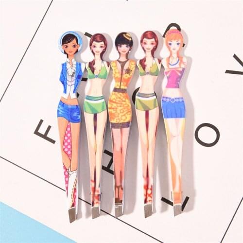 1Pcs Professional Girl Eyebrow Tweezer Stainless Steel Slanted Eyebrow Tweezers Eyebrows Hair Remover Tools Cosmetics Beauty