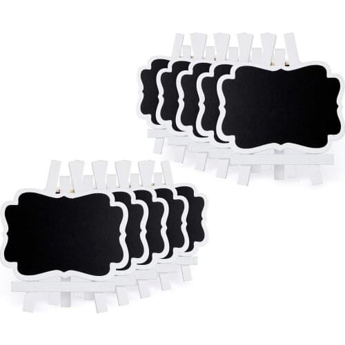 10Pcs Mini Chalkboards Wooden Small Chalkboard Signs With Easel Stand, Easel Chalkboards For Wedding Decorations, Birthday Par