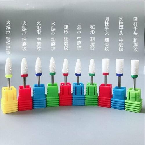 10 pieces/lot Cutter For Manicure Ceramic Nail Drill Bits Manicure Machine Accessories Rotary Electric Nail Files Manicure Nail