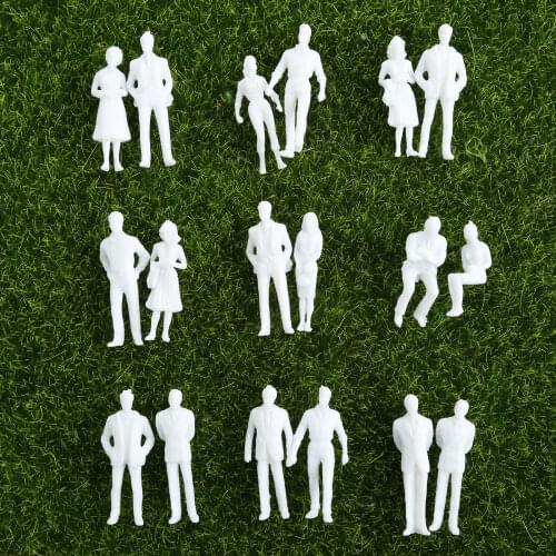100pcs/lot 1:100 Scale Model White Miniature Figures Architectural Models Human Scale Model ABS Plastic Peoples 18mm
