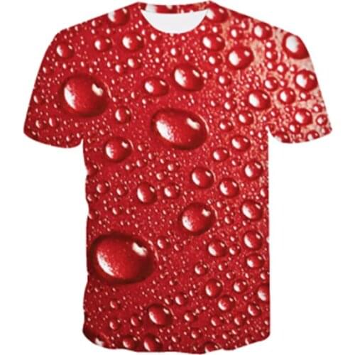 2021 new round neck 3d printing water drop mens T-shirt fashion brand T-shirt mens 3d printing top direct sales