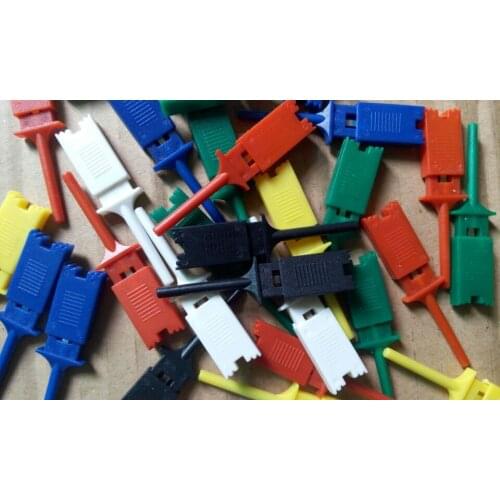 6 colors 120pcs small Claw Test Hook Clip Grabber, Probe for PCB SMD IC DIY multimeter Cable
