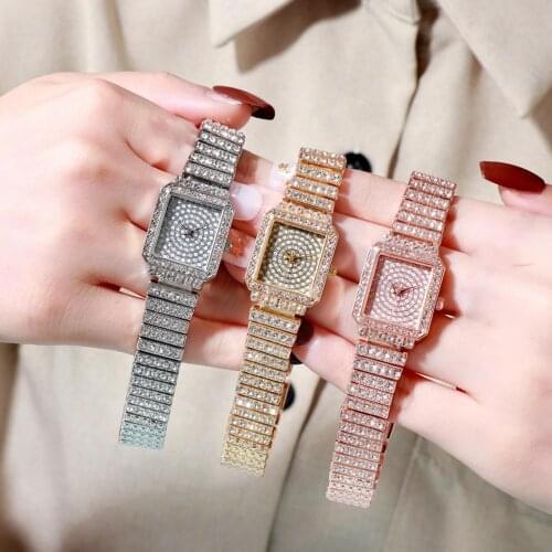 Diamond Watch For Women Luxury Square Dial Steel Strap Ladies Quartz Watch Analog Minimalist Wristwatch часы женские наручные