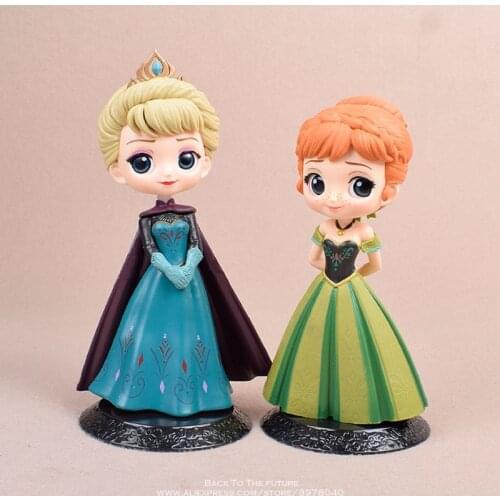 Disney Frozen Anna Elsa Princess 14cm mini doll Action Figure Anime Mini Collection Figurine Toy model for children gift